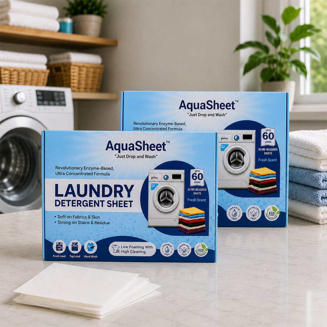 AquaSheet Eco-Friendly Laundry Detergent Sheets | Travel-Friendly, Ultra-Concentrated & Ideal for Everyday Use