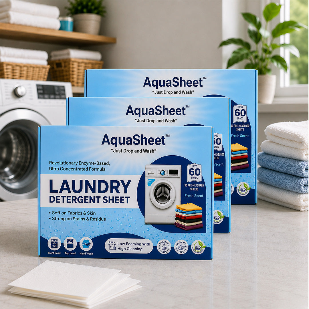 AquaSheet Eco-Friendly Laundry Detergent Sheets | Travel-Friendly, Ultra-Concentrated & Ideal for Everyday Use
