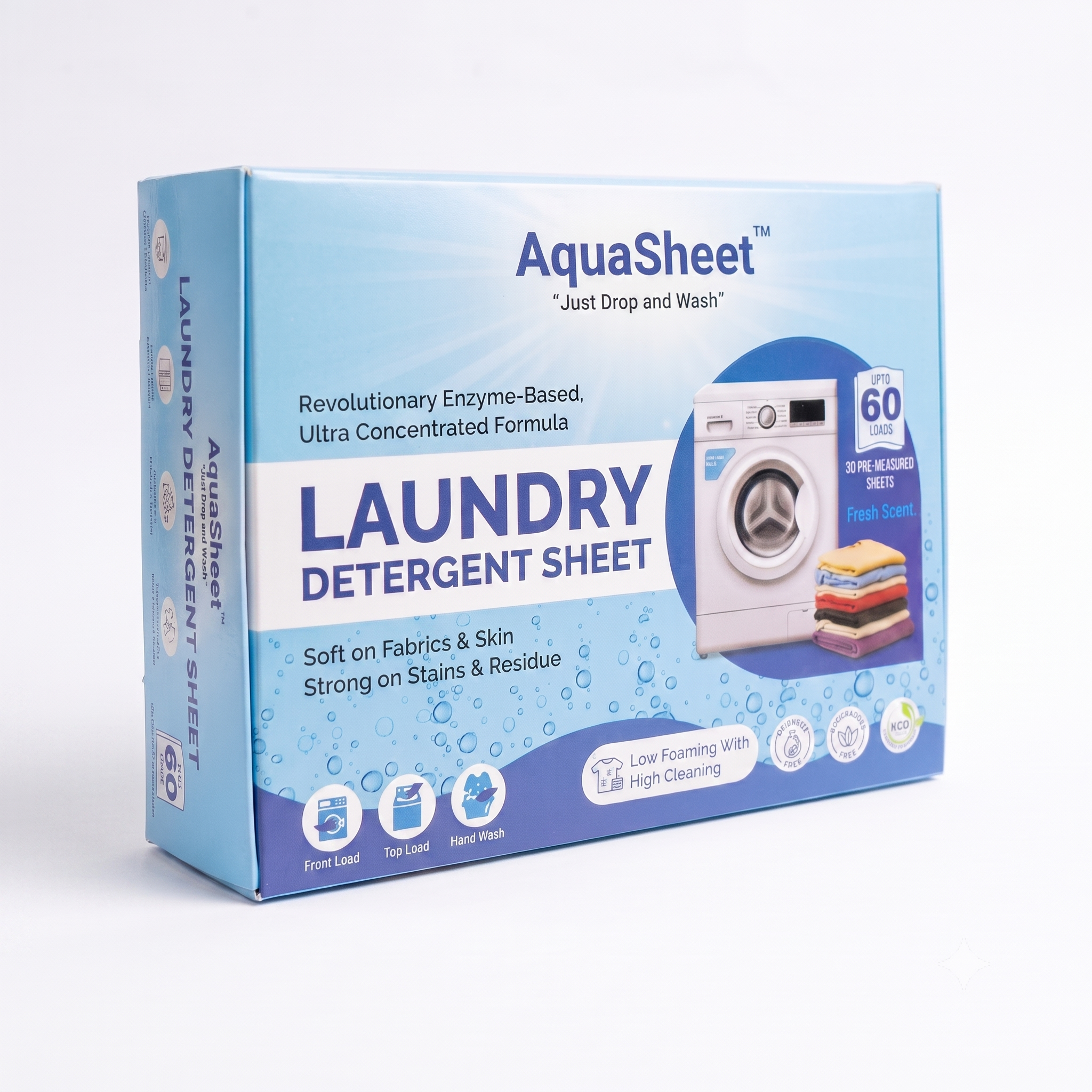 AquaSheet Eco-Friendly Laundry Detergent Sheets | Travel-Friendly, Ultra-Concentrated & Ideal for Everyday Use