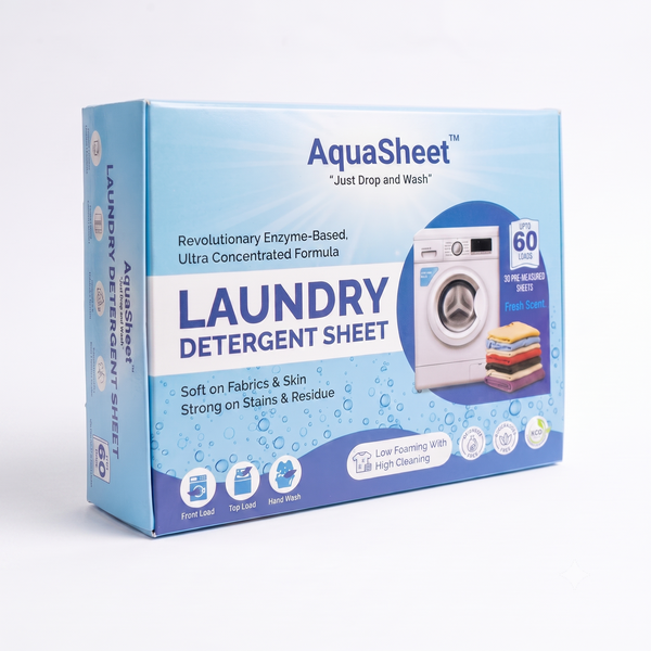 AquaSheet Eco-Friendly Laundry Detergent Sheets | Travel-Friendly, Ultra-Concentrated & Ideal for Everyday Use